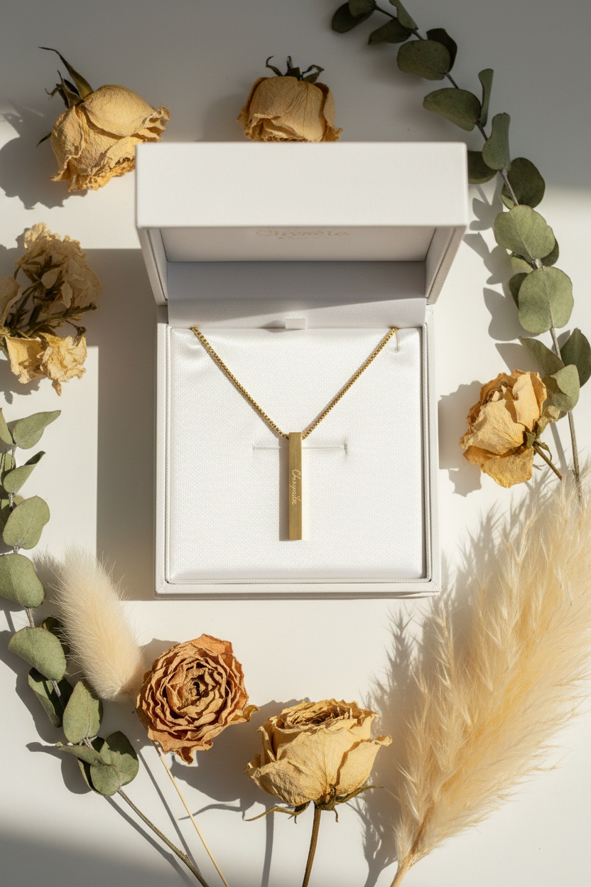 Gold box dried flowers