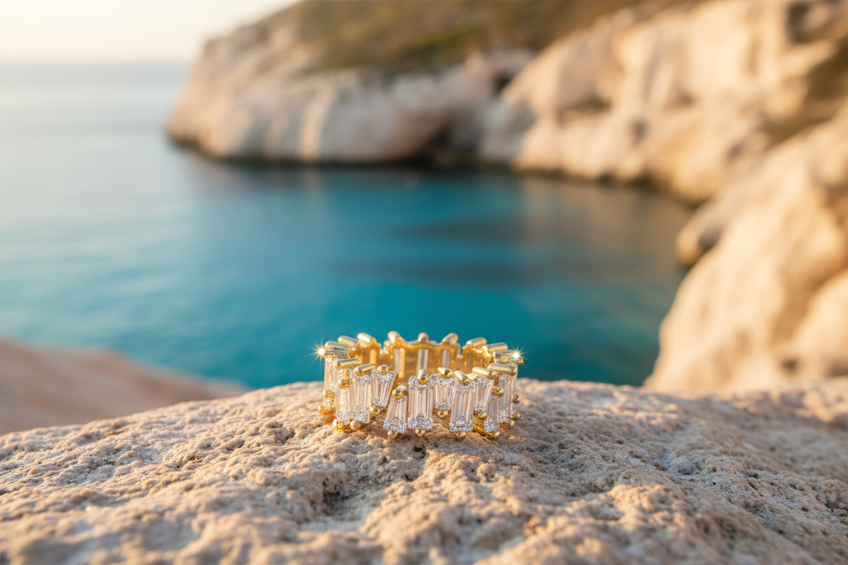 Gold ring on island