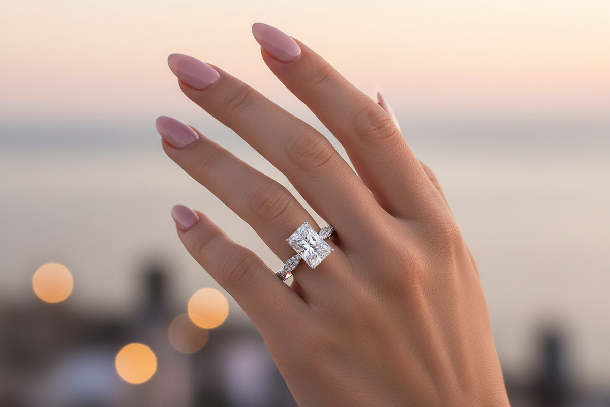Ring on hand sunset