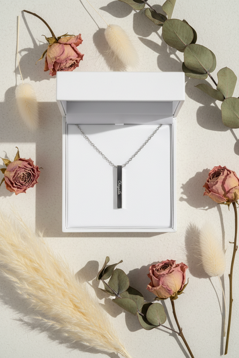 Silver box dried flowers